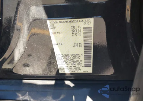 2017 Nissan Altima 2.5 S из США, поврежденный, VIN 1N4AL3AP2HN361274